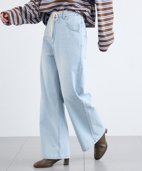 BARNYARDSTORM(バンヤードストーム)の「BARNYARDSTORM / NEWカットワイドデニム / ハンドウォッシャブル【WEB限定サイズL】(デニムパンツ・レディース・ベージュ/インディゴブルー/ブルー系1・S/M/L)」の12枚目の写真