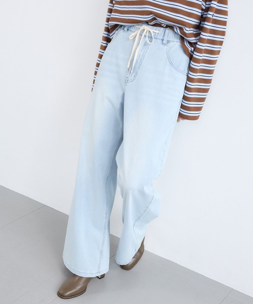 BARNYARDSTORM(バンヤードストーム)の「BARNYARDSTORM / NEWカットワイドデニム / ハンドウォッシャブル【WEB限定サイズL】(デニムパンツ・レディース・ベージュ/インディゴブルー/ブルー系1・S/M/L)」の13枚目の写真