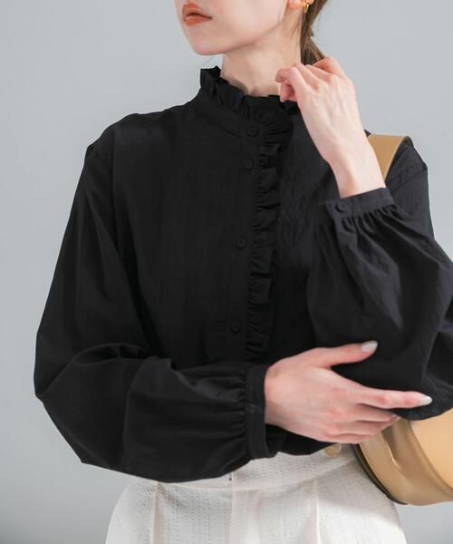 アーバンリサーチ ロッソ（URBAN RESEARCH ROSSO）/『WEB限定』フリルスタンドカラーシャツ セール】『WEB限定』フリルスタンドカラーシャツ（シャツ/ブラウス