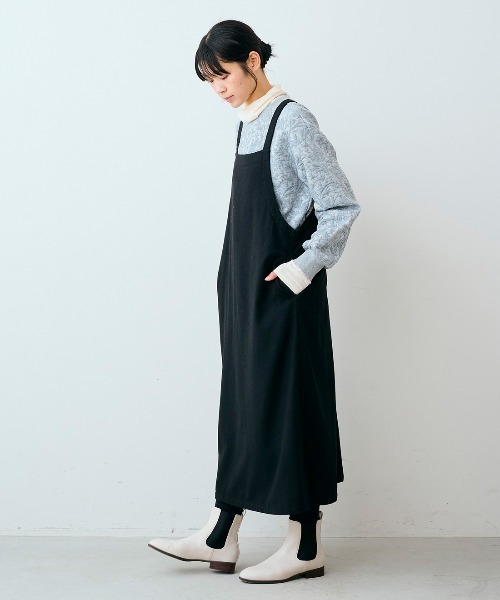 Live in comfort(リブインコンフォート)の「リブ イン コンフォート ざばっと着るだけで ぬくぬくしあわせな 裏ボアライトジャンパースカート(ジャンパースカート・レディース・ブラウン系その他/ブラック・MP/S/M/L/LL/3L/4L)」の14枚目の写真