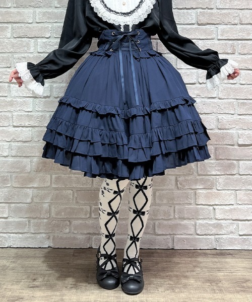 レースアップフリルスカート（スカート）｜Chalmiere（シャルミエール