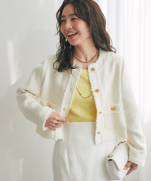 最終価格☆完売品！今期新作　ラブティックボンボン　ツィードジャケット 女度アップ】ファンシーツイードジャケット | La boutique BonBon(ラブ