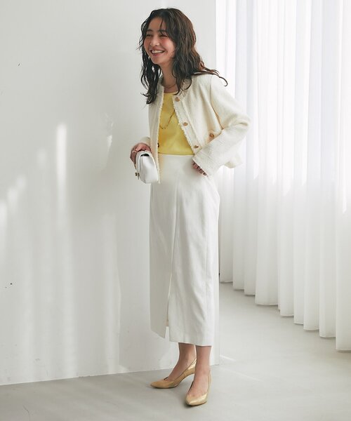 ON・OFF兼用】ファンシーツイードクロップドジャケット（テーラード