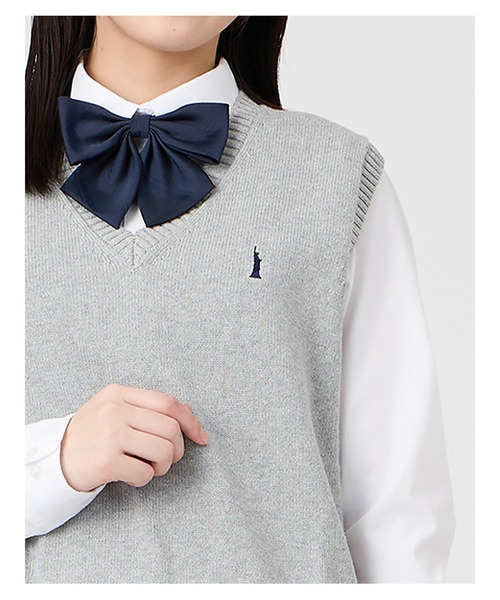 EASTBOY(イーストボーイ)の「ベスト 綿 7G ニット 通学 女子 制服 学生服 中学生 高校生 スクール(ベスト・キッズ・オフホワイト/ブラック/ライトグレー/ネイビー/ベージュ・9号/11号/13号/7号)」の8枚目の写真