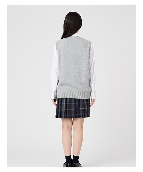 EASTBOY(イーストボーイ)の「ベスト 綿 7G ニット 通学 女子 制服 学生服 中学生 高校生 スクール(ベスト・キッズ・オフホワイト/ブラック/ライトグレー/ネイビー/ベージュ・9号/11号/13号/7号)」の13枚目の写真