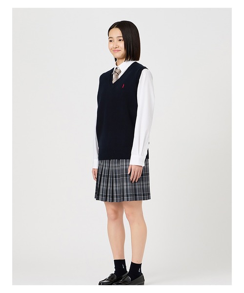 EASTBOY(イーストボーイ)の「ベスト 綿 7G ニット 通学 女子 制服 学生服 中学生 高校生 スクール(ベスト・キッズ・オフホワイト/ブラック/ライトグレー/ネイビー/ベージュ・9号/11号/13号/7号)」の17枚目の写真