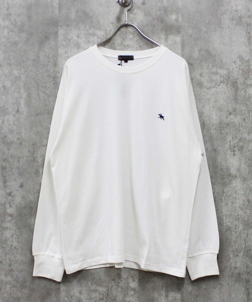Outfitter lab（アウトフィッターラボ）の「【POLOCHAMPS / ポロチャンプス】ワンポイント 刺繍 ロングTシャツ（Tシャツ/カットソー・メンズ・ネイビー/チャコール/ブラック/オフホワイト/杢グレー/ダークグリーン・M/L/XL）」の3枚目の写真
