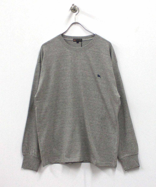 Outfitter lab（アウトフィッターラボ）の「【POLOCHAMPS / ポロチャンプス】ワンポイント 刺繍 ロングTシャツ（Tシャツ/カットソー・メンズ・ネイビー/チャコール/ブラック/オフホワイト/杢グレー/ダークグリーン・M/L/XL）」の8枚目の写真