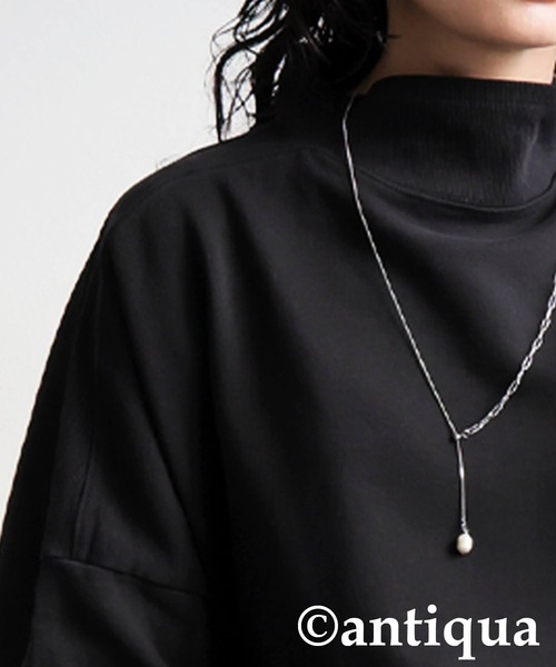 antiqua(アンティカ)の「ピグメント加工 スウェット(スウェット・レディース・ブラック/グレイッシュベージュ/スミクロ・P/R)」の5枚目の写真