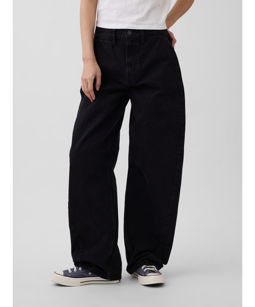 GAP（ギャップ）の「ハイライズ バレルデニム ブラック（デニムパンツ・レディース・ブラック・23/24/25/26/27/28/29/30）」の6枚目の写真