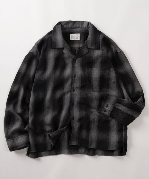 セール】【70】ヴィンテージライク オンブレチェック オープンカラー