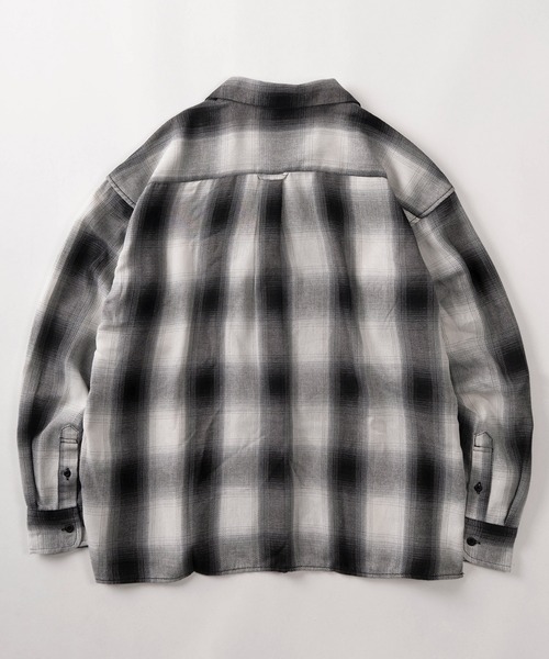 セール】【70】ヴィンテージライク オンブレチェック オープンカラー