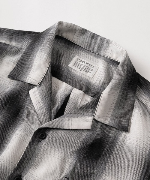 セール】【70】ヴィンテージライク オンブレチェック オープンカラー