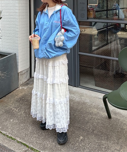 PILIT（ピリット）の「ハーフジップ ナイロンプルオーバー（その他トップス・レディース・ベージュ/ピンクベージュ/ブルー・MEDIUM）」の21枚目の写真