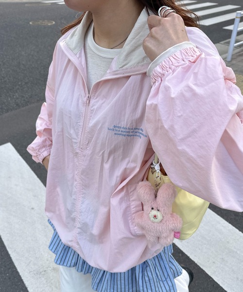 PILIT（ピリット）の「ハーフジップ ナイロンプルオーバー（その他トップス・レディース・ベージュ/ピンクベージュ/ブルー・MEDIUM）」の16枚目の写真