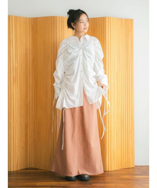 Ungrid(アングリッド)の「ギャザーデザインルーズシャツ(シャツ/ブラウス・レディース・ミント/パープル/ピンク/オフホワイト/ブルー・FREE)」の11枚目の写真