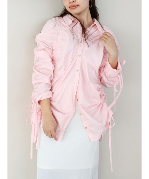 Ungrid(アングリッド)の「ギャザーデザインルーズシャツ(シャツ/ブラウス・レディース・ミント/パープル/ピンク/オフホワイト/ブルー・FREE)」の21枚目の写真