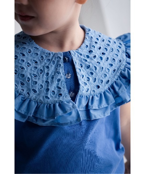 maarook（マルーク）の「天竺レース衿Tシャツ（Tシャツ/カットソー・キッズ・ホワイト/ブルー・140cm/150cm/160cm）」の10枚目の写真