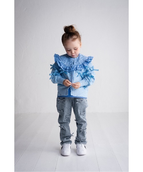 maarook（マルーク）の「天竺レース衿Tシャツ（Tシャツ/カットソー・キッズ・ホワイト/ブルー・140cm/150cm/160cm）」の11枚目の写真