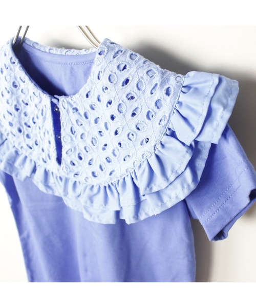 maarook（マルーク）の「天竺レース衿Tシャツ（Tシャツ/カットソー・キッズ・ホワイト/ブルー・140cm/150cm/160cm）」の14枚目の写真