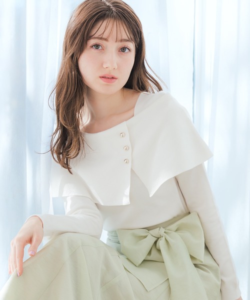 セール】2026春夏新作 配色ラメケープニット（ニット/セーター