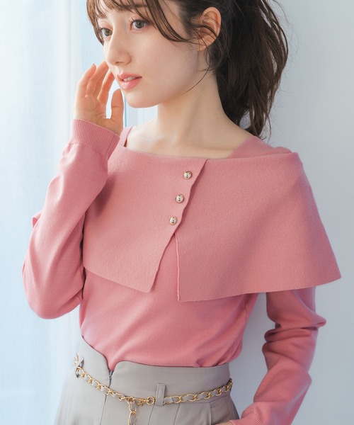 2026春夏新作 配色ラメケープニット（ニット/セーター）｜MISCH MASCH