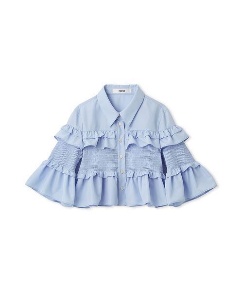 FURFUR(ファーファー)の「シャーリングフリルシャツ(シャツ/ブラウス・レディース・サックスブルー/ホワイト/ピンク・F)」の13枚目の写真