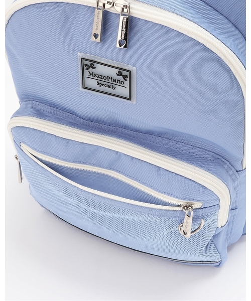 撥水】レースアップリボンカードホルダーつきリュック（バックパック