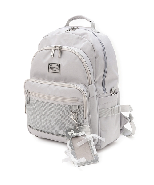 撥水】レースアップリボンカードホルダーつきリュック（バックパック