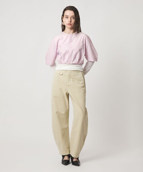 ASTRAET（アストラット）の「＜ASTRAET＞ストライプ 2ポケット クロップド ノーカラーブラウス（シャツ/ブラウス・レディース・ライラック/ライトピンク・FREE）」の7枚目の写真