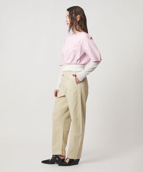 ASTRAET（アストラット）の「＜ASTRAET＞ストライプ 2ポケット クロップド ノーカラーブラウス（シャツ/ブラウス・レディース・ライラック/ライトピンク・FREE）」の8枚目の写真