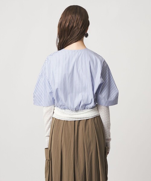 ASTRAET（アストラット）の「＜ASTRAET＞ストライプ 2ポケット クロップド ノーカラーブラウス（シャツ/ブラウス・レディース・ライラック/ライトピンク・FREE）」の11枚目の写真