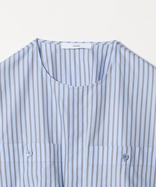 ASTRAET（アストラット）の「＜ASTRAET＞ストライプ 2ポケット クロップド ノーカラーブラウス（シャツ/ブラウス・レディース・ライラック/ライトピンク・FREE）」の14枚目の写真