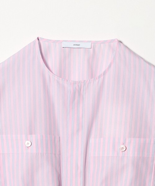 ASTRAET（アストラット）の「＜ASTRAET＞ストライプ 2ポケット クロップド ノーカラーブラウス（シャツ/ブラウス・レディース・ライラック/ライトピンク・FREE）」の20枚目の写真