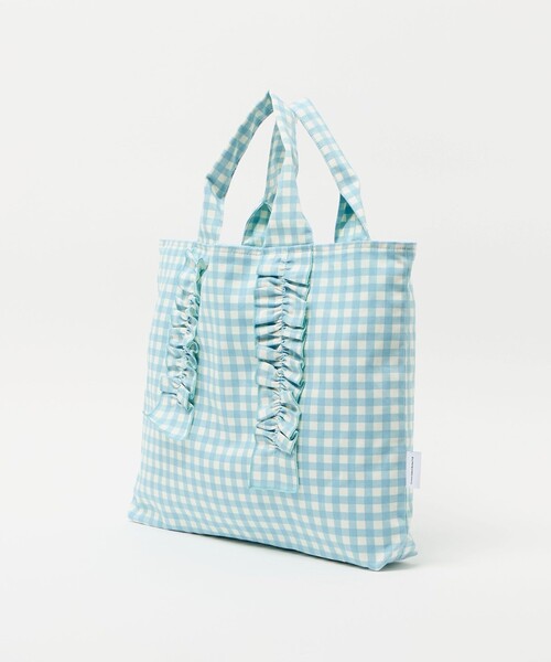 green label relaxing(グリーンレーベルリラクシング)の「レッスントート(ギンガム) / キッズ(トートバッグ・キッズ・ライトブルー/ライラック・FREE)」の6枚目の写真