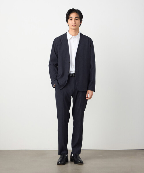 COMME CA ISM（コムサイズム）の「【セットアップ対応】デニムライクストレッチ ノーカラージャケット（スーツジャケット・メンズ・ネイビー/ブラック・LARGE/MEDIUM/SMALL）」の7枚目の写真