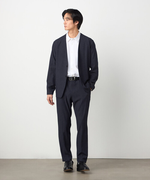 COMME CA ISM（コムサイズム）の「【セットアップ対応】デニムライクストレッチ ノーカラージャケット（スーツジャケット・メンズ・ネイビー/ブラック・LARGE/MEDIUM/SMALL）」の8枚目の写真