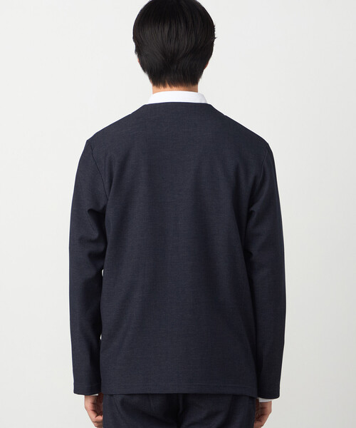 COMME CA ISM（コムサイズム）の「【セットアップ対応】デニムライクストレッチ ノーカラージャケット（スーツジャケット・メンズ・ネイビー/ブラック・LARGE/MEDIUM/SMALL）」の13枚目の写真