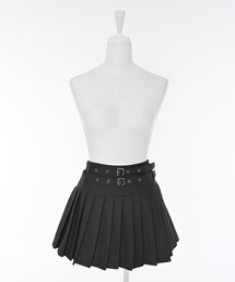 NODRESS BLACK LACE TRIM PLEATED COTTON MINI SKIRT（スカート