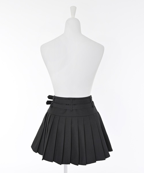 Narcissus（ナルシス）の「ベルトプリーツミニスカート/インナーパンツ付き（スカート・レディース・チャコール/ベージュ・FREE）」の11枚目の写真