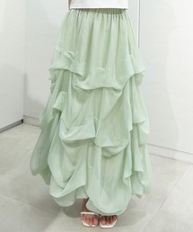 REDYAZEL（レディアゼル）の「タックバルーンボリュームシフォンロングスカート（スカート）」