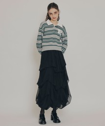 REDYAZEL（レディアゼル）の「タックバルーンボリュームシフォンロングスカート（スカート）」