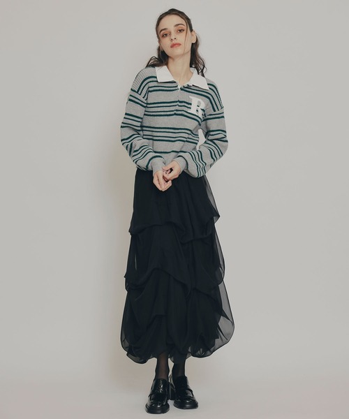 REDYAZEL（レディアゼル）の「タックバルーンボリュームシフォンロングスカート（スカート・レディース・ピンク/ブラック/ブルー/オフホワイト・FREE）」の13枚目の写真