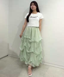 REDYAZEL（レディアゼル）の「タックバルーンボリュームシフォンロングスカート（スカート）」