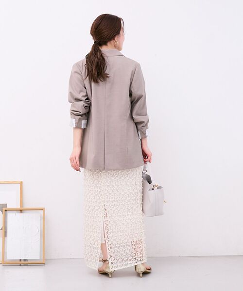 le.coeur blanc（ルクールブラン）の「シアー刺繍ナロースカート（スカート・レディース・アイボリー/ブラック・38）」の19枚目の写真