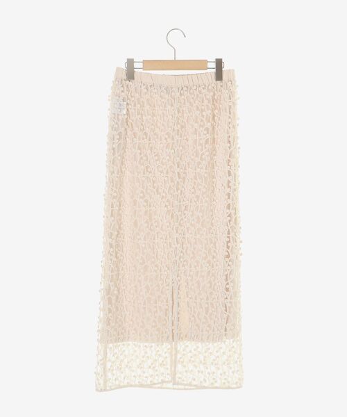 le.coeur blanc（ルクールブラン）の「シアー刺繍ナロースカート（スカート・レディース・アイボリー/ブラック・38）」の7枚目の写真