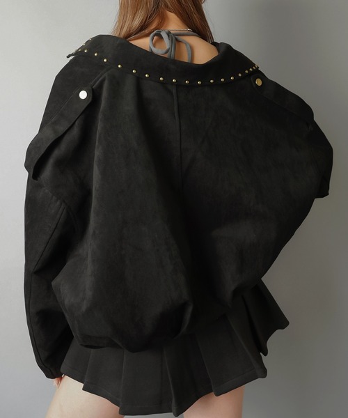 SPINNS（スピンズ）の「羽織るだけで主役☆スタッズが効いたスウェードショートジャケット（その他アウター・レディース・ブラウン/ブラック・ONESIZE）」の20枚目の写真