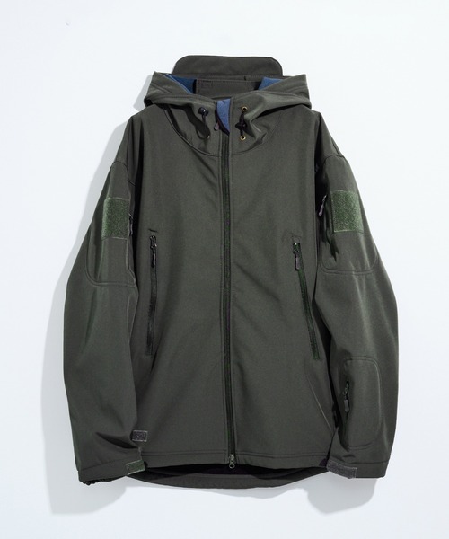 MILITARY(ミリタリー)の「【MAISON CLUB】Military Soft Hooded Jacket /ミリタリーソフトフーデッドジャケット KNF-YI(マウンテンパーカー・メンズ・ブラック/グレー/カーキ・XL/2XL)」の2枚目の写真