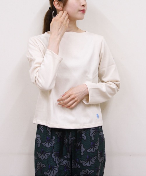 ORCIVAL(オーシバル)の「ORCIVAL/オーシバル ショートレングスボートネックロングスリーブプルオーバー ソリッド SHORT LENGTH BOAT NECK LONG SLEEVE SOLID B511(Tシャツ/カットソー・レディース・ナチュラル/グレー/ブラック/ホワイト・2)」の4枚目の写真