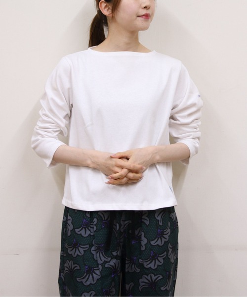 ORCIVAL(オーシバル)の「ORCIVAL/オーシバル ショートレングスボートネックロングスリーブプルオーバー ソリッド SHORT LENGTH BOAT NECK LONG SLEEVE SOLID B511(Tシャツ/カットソー・レディース・ナチュラル/グレー/ブラック/ホワイト・2)」の1枚目の写真